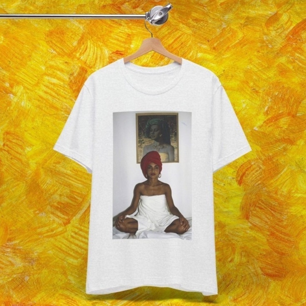 SOLD LIVE! SADE Namaste White Tee - Size Medium